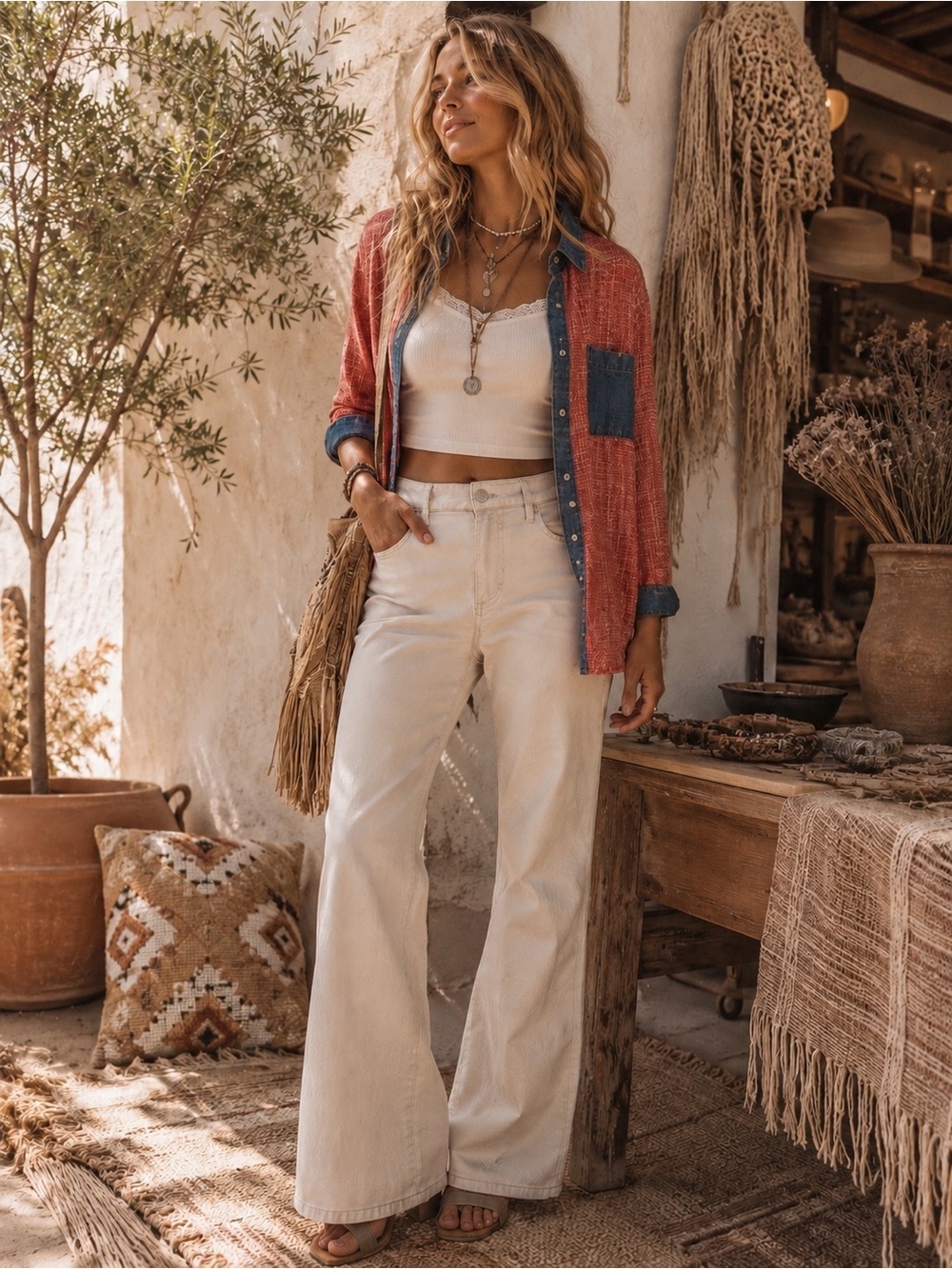 1822 Denim Classic White Flares